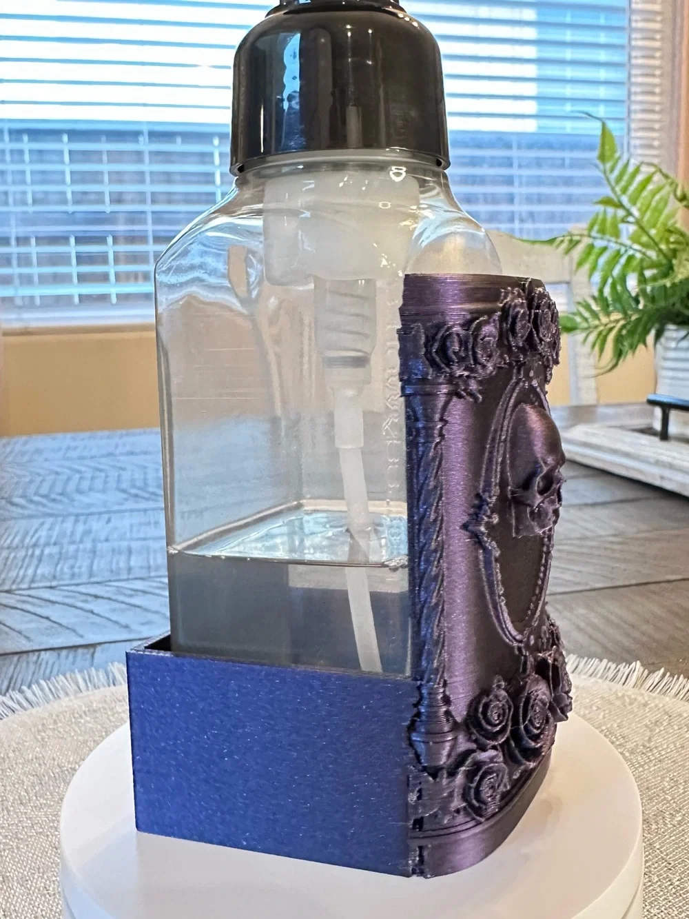 Gothic Skull Soap Holder for Bath & Body Works Bottles - Purple Color Shifting